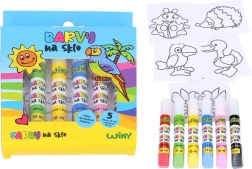 Sæt med glasfarver 5+1 med kontur