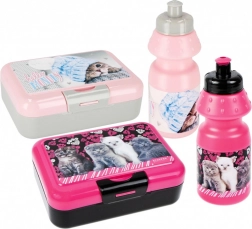 Madkasse og flaske med kat – børnesæt