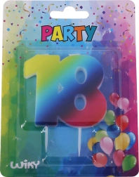 Regnbuefarvet fødselsdagslys nummer 18