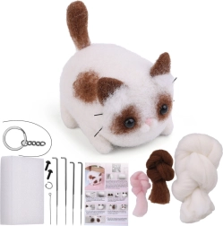 Kreativt sæt til tørfiltning – brun‑hvid hankat