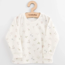 Børne bomulds t-shirt med lange ærmer New Baby Kindergarten blomster