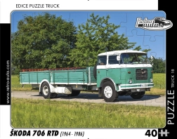 Puslespil Retro biler Škoda 706 RTD – lastbil, 40 brikker