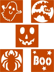 Sæt halloweenstencils - 5 stk.