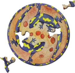 Rundt puslespil CURIOSI Picoli – salamander, 33 brikker