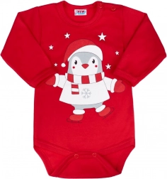 babybody med lange ærmer New Baby Winter Penguin