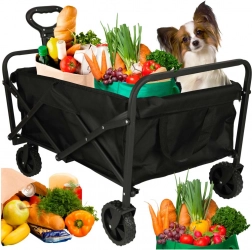 Sammenklappelig transportvogn til shopping med drejelige hjul og teleskophåndtag