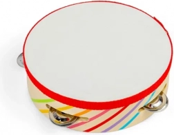 trætamburin BIGJIGS TOYS med regnbuestriber