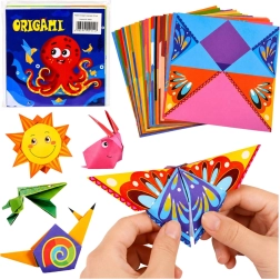 Origami-sæt til børn med farvet papir og vejledning (100 ark)