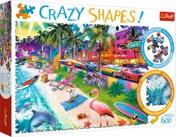 Puslespil TREFL Crazy Shapes – Miami Strand, 600 brikker