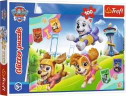 Puslespil 100 brikker med glimmer PAW PATROL – strålende hunde Trefl