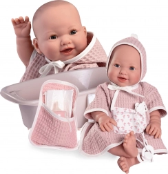 Blinkende og tissende realistisk babydukke med fuld vinylkrop