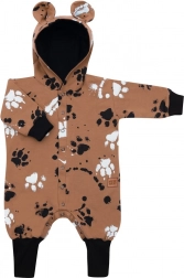 Baby bomuldsheldragt med hætte og ører NEW BABY pote sennepsgul 86 (12–18 m)