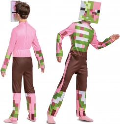 minecraft kostume zombie pigman til børn 7–8 år (højde 127–136 cm)