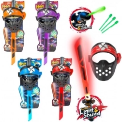 Ninja-sæt med sværd, maske og pile med lys og lyd