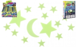 Selvlysende stjerner og måne til væg – dekoration til børneværelset