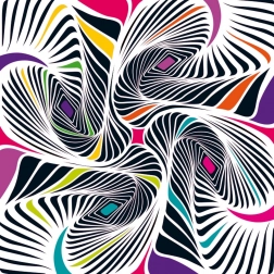 Firkantet puslespil Curiosi Q Shake – mønster II, 72 brikker