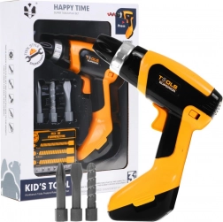 Elektrisk legetøjsboremaskine med realistiske lyde og roterende bor til børn 3+