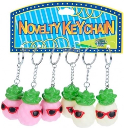 Lysende nøglering ananas med solbriller