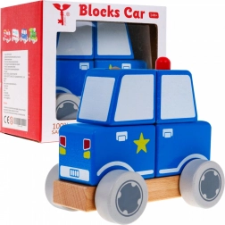 Træ-politibil med klodser