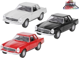 Metalmodel MERCEDES-BENZ 230 SL 1963 Welly 1:34–39 med åbne døre og pull-back