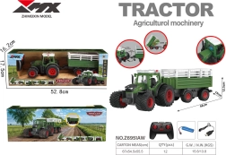 Fjernstyret traktor med anhænger og tipvogn