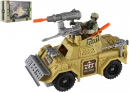 militærsæt pansret bil med soldat og tilbehør, plast, friløb