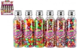 Plastperler med snor i lille dåse – farvemix