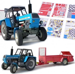 Papirmodel af traktoren ZETOR Crystal 8011 med spreder RU-5 1:32