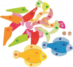 Træpuslespil fisk med terninger fra GOKI