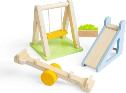 Bigjigs Toys udendørs trælegeplads til dukkehus