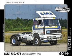 Retro biler puslespil Truck Liaz 110.471 sættevognstrækker 40 brikker
