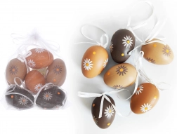 Dekorative malede plastikæg 6 cm, 6 stk