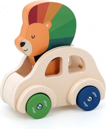 Træbil med horn Løve fra Vilac