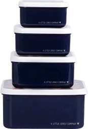 Sæt med fire madkassebokse A Little Lovely Company – Jordbær