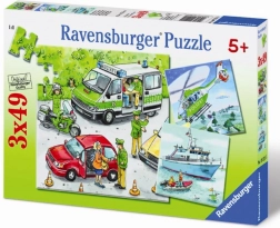 Puslespil politiet i aktion 3×49 brikker RAVENSBURGER