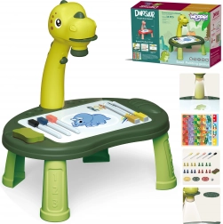 Projektionstegnebord dinosaur WOOPIE – 24 skabeloner + 2 spil
