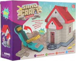 Byggesæt: lille hus af modelleringssand med tilbehør