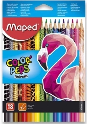 Trekantede farveblyanter MAPED Color'Peps Animals 18 stk.