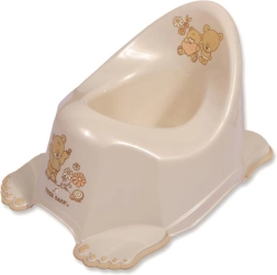 Spillende børnepotte med skridsikker bund – beige bamse