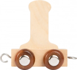 Trævogn med bogstavet I til togbane small foot