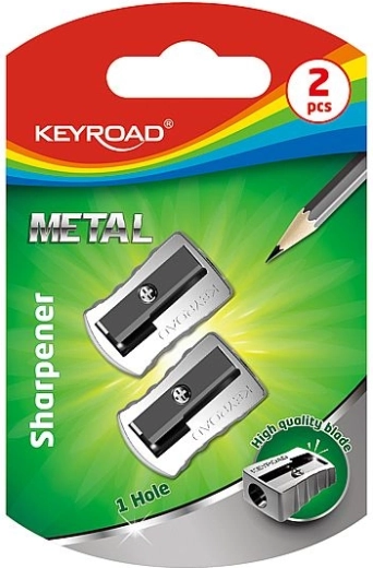 KEYROAD blyantspidser i metal, 2 stk., sølvfarvet
