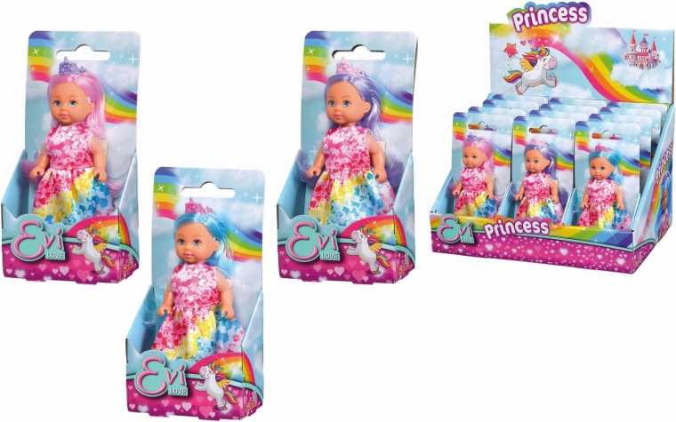 Evi Love regnbueprinsesse med farverigt hår – 1 stk.