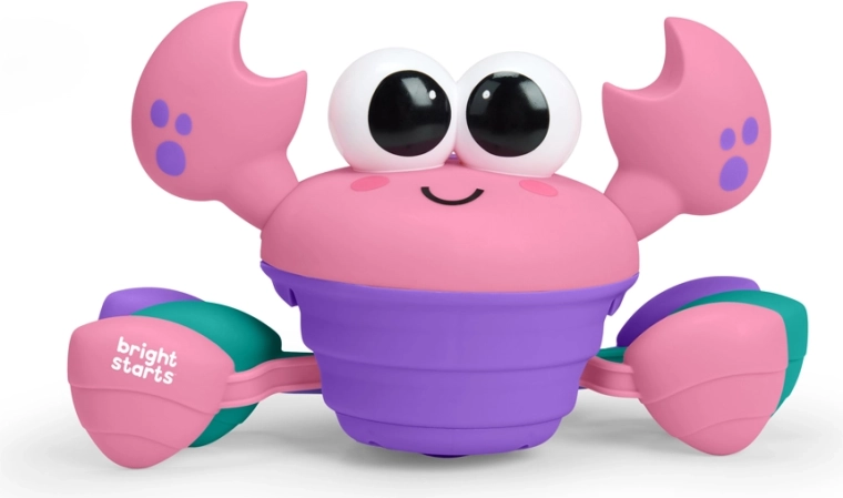 Bright Starts musikalsk og multisensorisk kravlekrabbe Rockin' Crawling Crab, pink