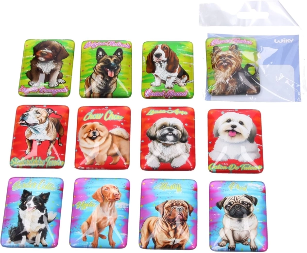 Glasmagnet hund 4,6 × 6,8 cm – mix af motiver
