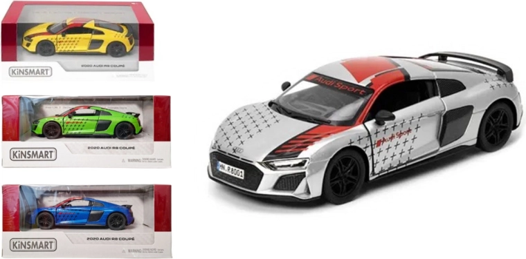 Audi R8 metalmodel 1:36 med optræksdrev
