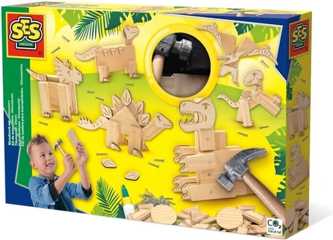 SES træ-søm-sæt dinosaurer