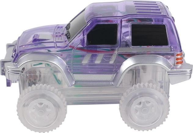 Cleverclixx magnetisk racerbane-bil – lilla