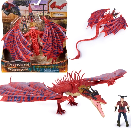 Spin Master Sådan træner du din drage figur-sæt: dragen Monstrous Nightmare og Snotlout, bevægelige vinger 55 cm