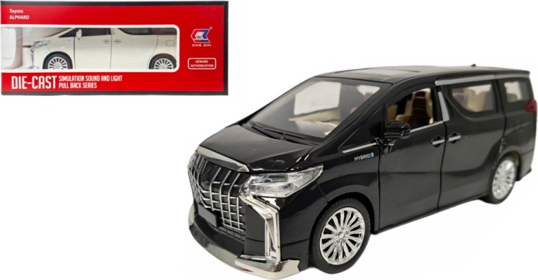 Toyota Alphard 1:24 metalmodel med lys og lyd
