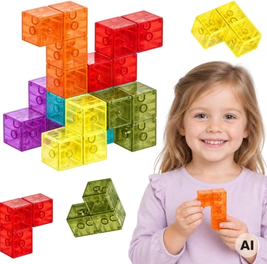 Woopie magnetisk 3D-byggesæt Tetris